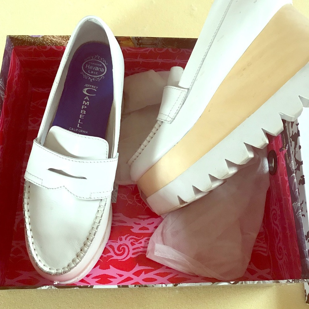 Jeffrey Campbell Platform Loafers - White 8
